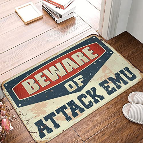Home Alone Door Mat Beware of Attack Emu Rug Man Cave Decor Welcome Home Door Mat ( Size : 40X60CM )