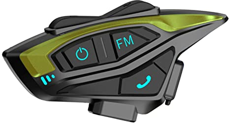 QSPORTPEAK Shark Motorrad Headset Intercom,Motorradhelm Kommunikationssystem for 6 Reiter /2000 Metern Reichweite/Musik Teilen/Multi-Länder-Tonauswahl,Einfaches Pairing in einem Schritt,Einzelpack