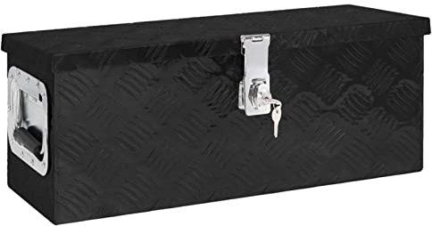 Keketa Aluminiumkiste Werkzeugbox Transportkiste Transportbox Staukasten Werkzeugkasten Aufbewahrungskoffer Alubox Alukoffer Lagerbox Schwarz 60x23,5x23 cm Aluminium