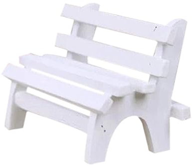 MERRYHAPY Miniature Gartenbank Deko Weiße Holzbank Für Puppenhaus Und Miniaturgarten Als Fotorequisiten Und Wohnaccessoire Leicht Strapazierfähig Einzigartiges Design Für Kreative