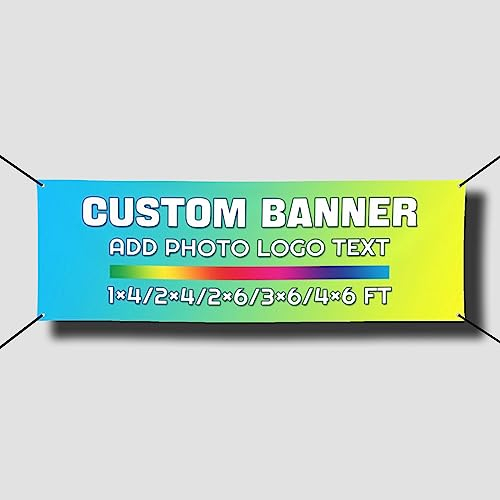 Personalisierte Banner-Fahne Selbst Gestalten-Outdoor Indoor Banner-Fügen Sie Ihr Eigenes Bild Hinzu/Text/Logo-für die Dekoration im Freien Banner Geburtstagsfeier Abschlussfeier-60×180CM