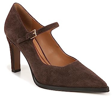 Franco Sarto Women's Athena Pointed Toe Mary Jane Pump, Seal Brown Suede, 5