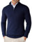COOFANDY Men's Quarter Zip Jumpers 1/4 Jumper Knitted Sweater Ribbed Jumpers for Men Warm Winter Pullover Basic Thermal Dark Blue M