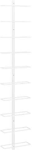 vidaXL Wand Weinregal für 10 Flaschen Wandregal Weinhalter Weinflaschenhalter Flaschenregal Weinständer Hängeregal Weinflaschenregal Weiß Metall