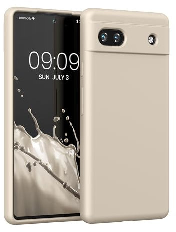 kwmobile Handyhülle für Google Pixel 6a Hülle, für Pixel 6a Case - Hülle Silikon - kabelloses Laden - Creme