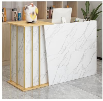 Empfangstheke, Einfacher, Moderner Supermarkt, Minimarkt, Hotel, Kleine Bar, Schönheitssalon, Bekleidungsgeschäft, Kassierer, Rezeption, Kasse Für Den Salon, Empfangsr(Size:120cm/47.24in,Color:Marmor)
