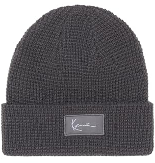 Karl Kani Unisex KA-241-032-4 Woven Signature Waffle Beanie one Size Anthracite