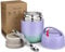 Itslife Thermobehälter für Essen 500ml, Warmhaltebehälter Essen Edelstahl mit Löffel, Thermobecher Essen Auslaufsicher, Thermo Lunchbox für Kinder, Erwachsene, Suppen, Babybrei, Blau-Lila
