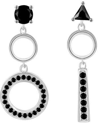 Yinsen Asymmetrische Ohrringe für Damen 925 Sterling Silber Geometrische Ohrringe Schmuck Geschenk für Mädchen Frau Mutter Tochter