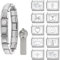 Dihope Italian Charm Bracelet Silber Italian Charms Set Edelstahl 9mm, DIY Abnehmbar Module für Italienische Armbänder, Italian Style Charms für Damen Herren Kinder Jungen Mädchen