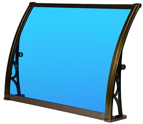 Marquesinas Exterior para Puertas y Ventanas,Tejadillo de Protección contra Sol y Lluvia,Diseño Moderno Aleación con Soporte Aluminio,Techo Exterior Lluvia,Cubierta de Puerta de Policarbonato(60x60cm/