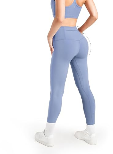 Aruki Weiche Leggings mit hoher Taille für Frauen - Dicke, Nicht durchsichtige Yoga-Leggings mit Bauchkontrolle, Fitness-Leggings für Radfahren, Workouts, Yoga – Serenity – XLarge