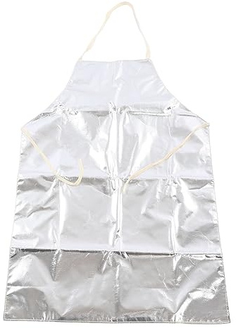 Phefop Hochtemperaturbeständige Schürze, Arbeitsschürze aus Aluminiumfolie, Feuerhemmende Schutzkleidung für Küche, Kochen, Basteln, Grillen, Schweißen