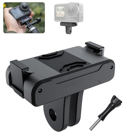 AuyKoo Magnetische Adapterhalterung für DJI Action 5 Pro Action 4/3 mit Adapteranschluss für DJI Action 5 pro/4/3, Schnellverschluss-Adapterhalterung