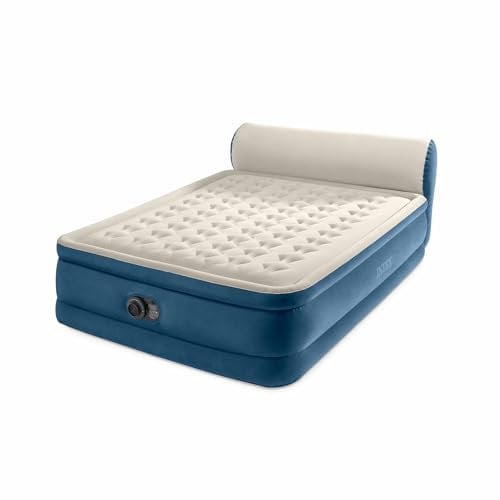 Intex Silky Bed - Colchón Hinchable de Matrimonio con cabecero, 229 x 152 x 79 cm, Original Visto en TV, con Bomba eléctrica incorporada