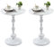 Ginhow Couchtisch Weiß Rund, 2er Set Beistelltisch Weiss Rund für Wohnzimmer, Vintage Sofatisch, Kleiner Beistelltisch Metall, Kreativ Coffee Table (Weiß, 40 x 45cm)