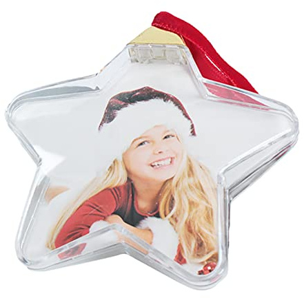 Transparente Fotokugel – Ornament für Fotokugel für Weihnachten | Foto-Anhänger für den Weihnachtsbaum, handgefertigte Kugeln, Dekoration, Weihnachtsdekoration