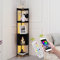 Fullwatt Bücherregal mit LED Beleuchtung, Stehlampe mit Regal, RGB Standregal mit Fernbedienung, mit 5 Ablagen und 8 S-förmigen Haken, Steuerung per APP, 160 cm, Schwarz, für Schlafzimmer, Wohnzimmer