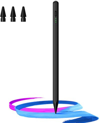 HSTT Pencil for iPad - 2018-2025 13 Minutes Fast Charging, Palm Rejection,Tilt Sensitivity, Stylus Pen Compatible with iPad Pro 11/12.9/13, 11/10/9/8/7/6th Gen, Air 3-7, Mini 5/7 Black