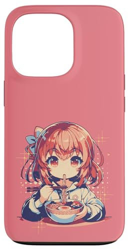 Retro Y2k Japanisches Anime Girl Eating Ramen - Für Ramen Liebhaber Hülle für iPhone 13 Pro