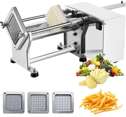 BOOZXCV Coupe-Frites électriques, Lame de trancheuse à Pommes de Terre, Coupe-Pommes de Terre automatiques, Coupe-Pommes de Terre électriques commerciaux