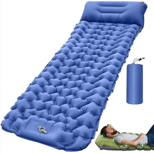 Ultraleichte & Kompakte Isomatte, Camping Isomatte Selbstaufblasend, Aufblasbare Isomatte – Ideal Für Reisen & Abenteuer (Marineblau)
