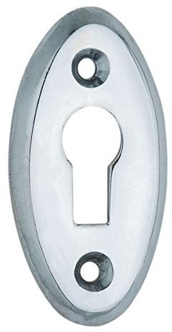 Kooples Hardware Oval Plain Escutcheon – Keyhole Cover Plate for Oval & Standard Locks – Sleek & Minimalist Door Accessory (Polished Brass)