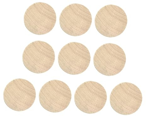 Gadpiparty 10pcs Plywood Round Basswood Blocks Craft Stamps Wooden Stamps Base DIY Blocks