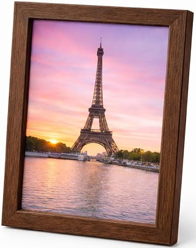 Abio Bilderrahmen 20x30cm Braun MDF Acrylglas Fotorahmen Frame Posterrahmen für Fotos Bilder Poster Rustikal Vintage Retro