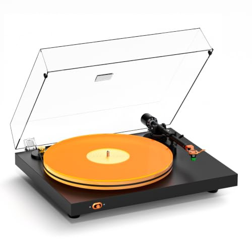 Fosi Audio LUNA3 Giradischi Vinili Hi-Fi, Lettore con Testina VM95E, Piatto in Acrilico, Controllo Motore Servo, Senza Preamp Integrato, Braccio Alluminio, Giradischi Vinile