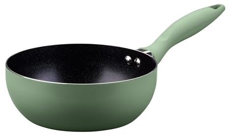 Fackelmann Mini Pfanne Ø12 cm aus recyceltem Aluminium, keramische Beschichtung, optimal für Pancakes, graugrün, geeignet für Gas-, Elektro und Glaskeramikherd