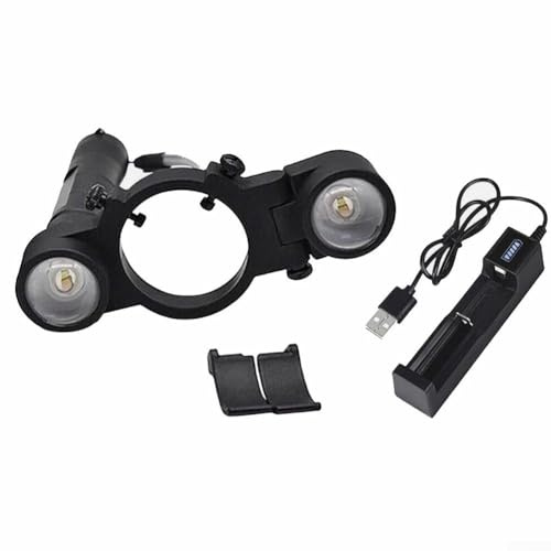 Feeshoppher Adjustable Brightness Spray Light Attachment for Automotive Painting and Home Use, Plastic Construction, Direct Replacement, 1-Piece Black Kit