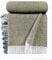 STTS International Kaschmir Decke Wolldecke Wohndecke 100% Wolle - Kaschmir - Mix 140 x 200 cm sehr weiches Plaid Kuscheldecke Faro (Olive-Khaki)
