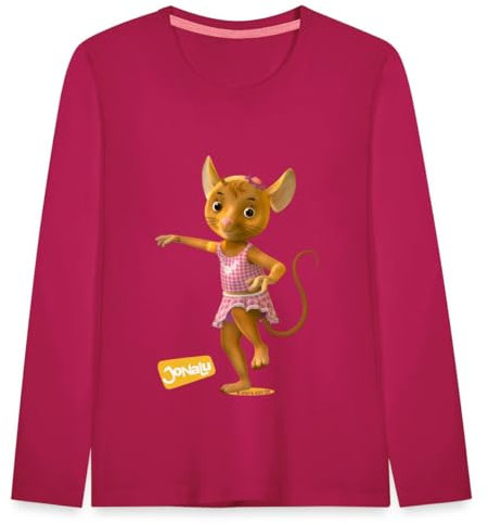Spreadshirt JoNaLu Mäusemädchen Naya Geschenk Geschenkidee Kinder Premium Langarmshirt, 98/104 (2 Jahre), Dunkles Pink