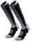 WEIERYA Calze Sci Uomo in Lana Merino - Calze da Sci per Uomo e Donna,Termiche, Antiscivolo, Ideali per Sci, Snowboard e Inverno,2 Paia,Nero,37-40