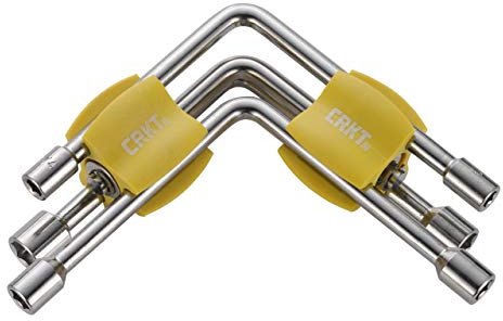 CRKT Twist & Fix Steckschlüssel-Multifunktionswerkzeug: Dreipoliges Multi-Werkzeug, 6 Werkzeuge, abnehmbare Schraubenschlüssel, Drehen zur Auswahl, farbcodierter Griff 9904