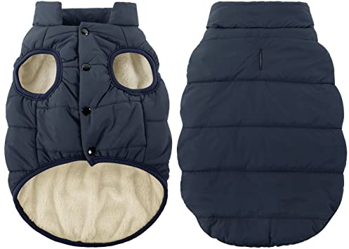 ASENKU Hundemantel Winter Hundemantel wasserdichte für Grosse Hunde Warme Fleece Hundejacke mit Geschirr Winddichte Wintermantel Hund Kleidung L