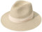Lanzom - Sombrero de paja para mujer estilo Panamá, con ala ancha, plegable, para playa, con protección solar UPF50+, Beige/ Caqui, talla única-M