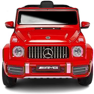 BabyCar Mercedes G63 Sport | Kinder Auto Elektro 12V mit 2×25W Motoren | Kinder Elektroauto mit Fernbedienung, Ledersitz, Türen zum Öffnen, MP3/USB | Offiziell Lizenziertes | Rot