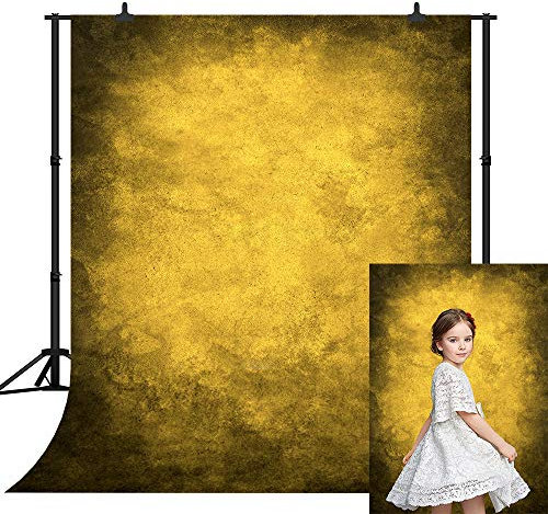 CapiSco 5X7FT Retro Abstract Yellow Portrait Backdrop Photography Portrait Abstract Background for Newborn Baby Child Adult Portrait Seamless Photo Headshot Props Photo Studio Backdrop SCO181A