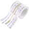 Amosfun Weihnachten Geschenkband Satinband Geschenkband Schleifenband Dekoband Weihnachtsbänder für DIY Basteln Handwerk Haarschleife Geschenkverpackung Kuchendeko Weiß Golden 25M 5 Rollen