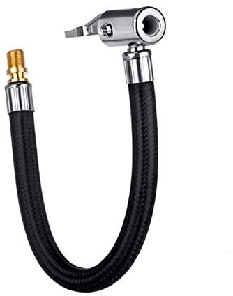 20cm Reifenfüller Schlauchadapter,MoreChioce Gummi Luftschlauch Reifenfüller Pumpen Schlauchadapter mit Feststellbarem Reifenfutter Clip On Air Reifen Chuck Motorrad Luftwerkzeug Nicht Deflation