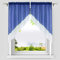 HeichkelL Voile Scheibengardine Bogen Set 2-Teilige Kleinfenster Vorhang Tunnelzug Kurzstores Doppelschichtige Küchengardinen Saphirblau BxH 90x100 cm (Jedes Stück)