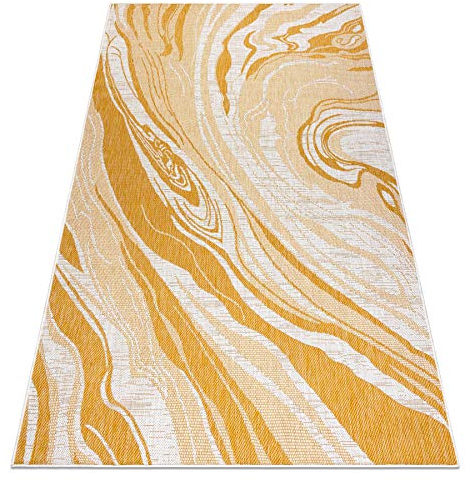 rugsx Teppich SISAL SION innen & außen, flach gewebt, für Zimmer, Küche, Terrasse und Balkon, Ecru/gelb/beige 180x270 cm