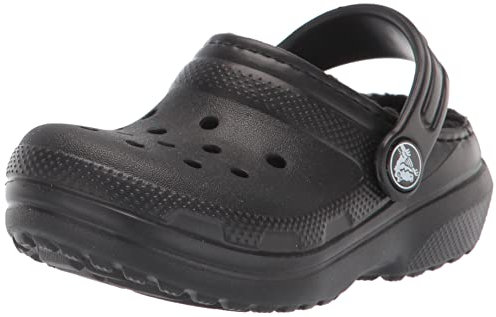 Crocs Unisex Kids Clog, Classic Lined Clog T, Black/Black, 9 UK Child