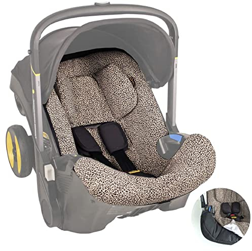 Ukje Bezug kompatibel mit Doona-Autositz-Kinderwagen – Kindersitzbezug –Baby-Autostuhlbezug –Kleinkind-Kinderwagen-Schutzeinlage –Neugeborenen-Autositz-Zubehör (Beiger Leopard)