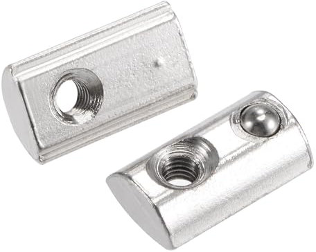 sourcing map M3 T Slot Nuts Roll in Spring T-nut with Ball Carbon Steel for 2020 Series Aluminum Extrusion Profile Rail with 6mm Slot 50Pcs