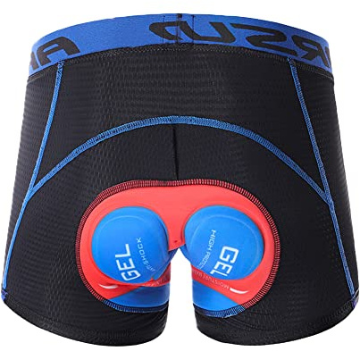 Radlerhose Herren Fahrradhose mit 5D Gel Sitzpolster, Schnelltrocknende Elastische Kurz Radhose Herren Radunterhose Radsportshorts Männer Fahrrad Unterhose Atmungsaktive Gepolsterte Fahrradhosen XXL