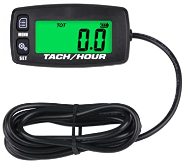 NInE-ROnG HM032R Multifunctional Battery Replaceable Inductive Hourmeter Digital Tachometer Maintenance Reminder with 8 Programmable Firing Patterns for Lawn Mower,Motor,Boat,Generator,Marine Engines