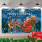 Blau Banner Weihnachten, Extra Große Weihnachten Banner Dekoration, Weihnachtsmann Schlitten Elche Hintergrund Banner, Weihnachten Banner für Haus Wand Veranda Tür Weihnachtsfeier Deko